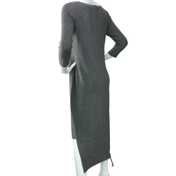 Chicos Womens Size 00 US 2 Heathered Shift Dress Midi Gray Stretch Crew Neck - Picture 6 of 16